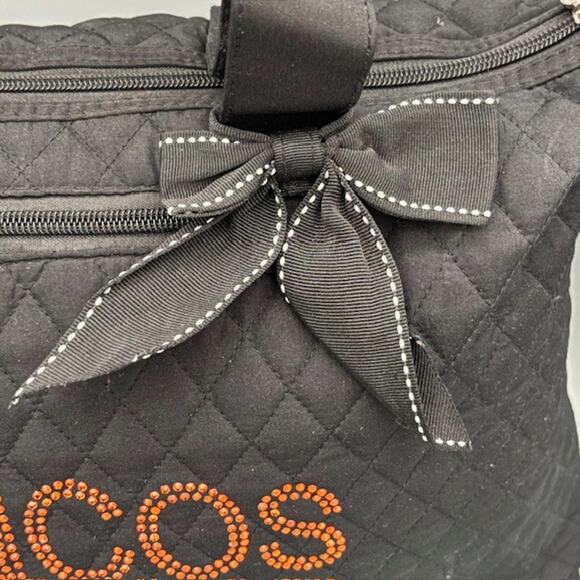 Denver Broncos Black Custom Rhinestone Logo Quilted Tote Bag Purse - Picture 4 of 13